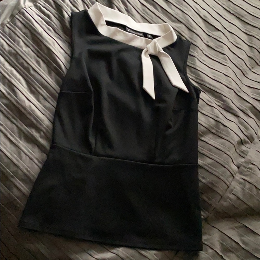 Black and White Peplum Top